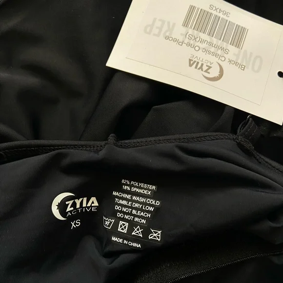 Zyia classic one piece swimsuit black NWT XS 2-4 - Picture 12 of 12